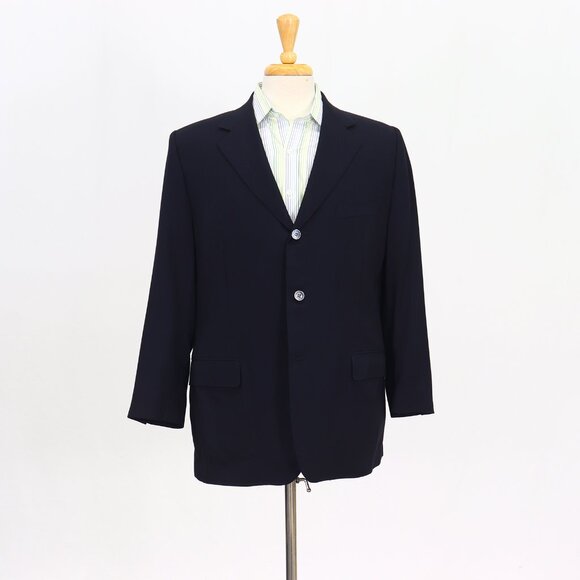 Canali 44R Navy Blazer Sport Coat Jacket 3-Button Solid Y785